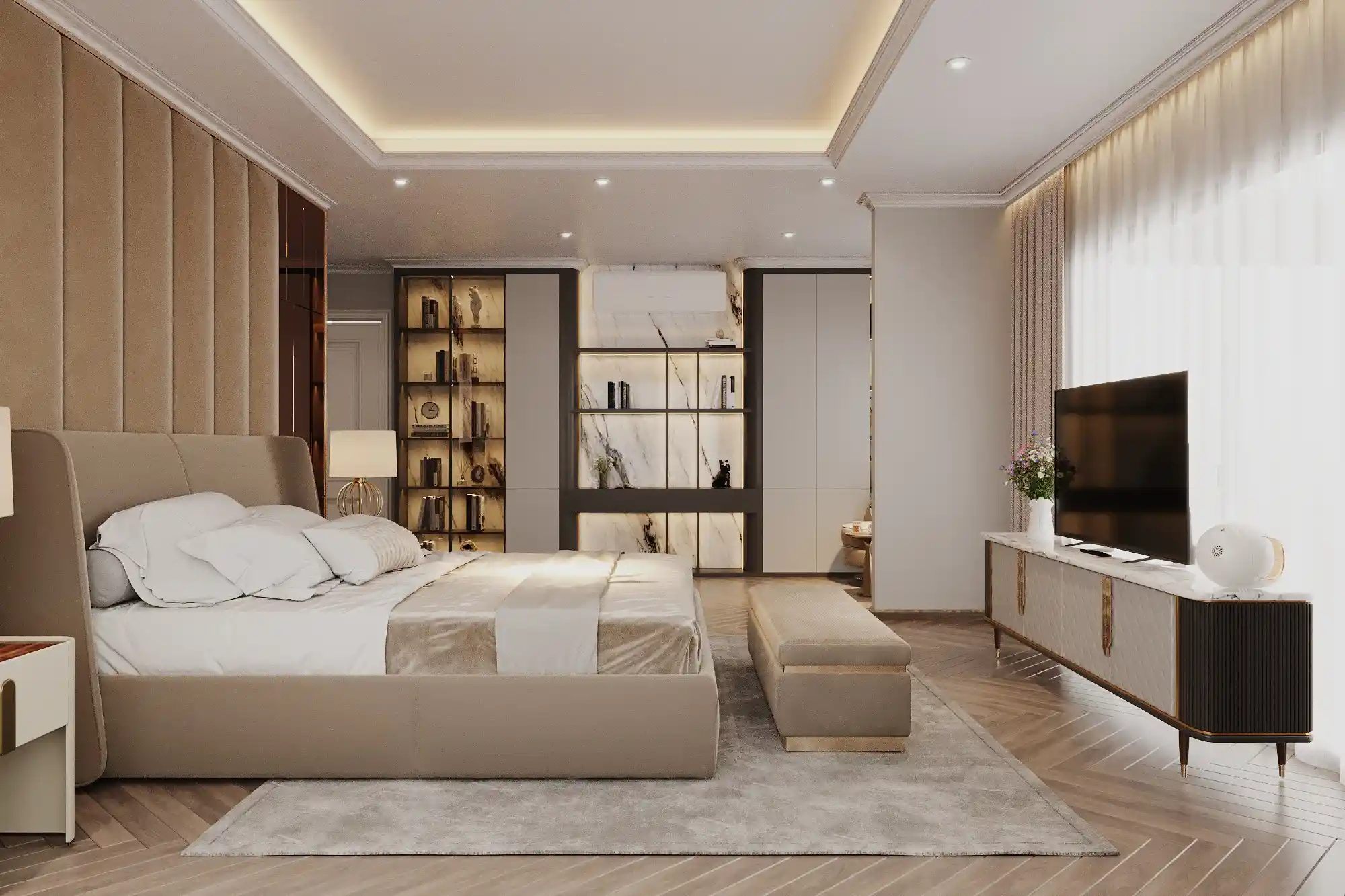 Dự án nhà phố anh Hưng - Hoàng Cầu - phòng ngủ master