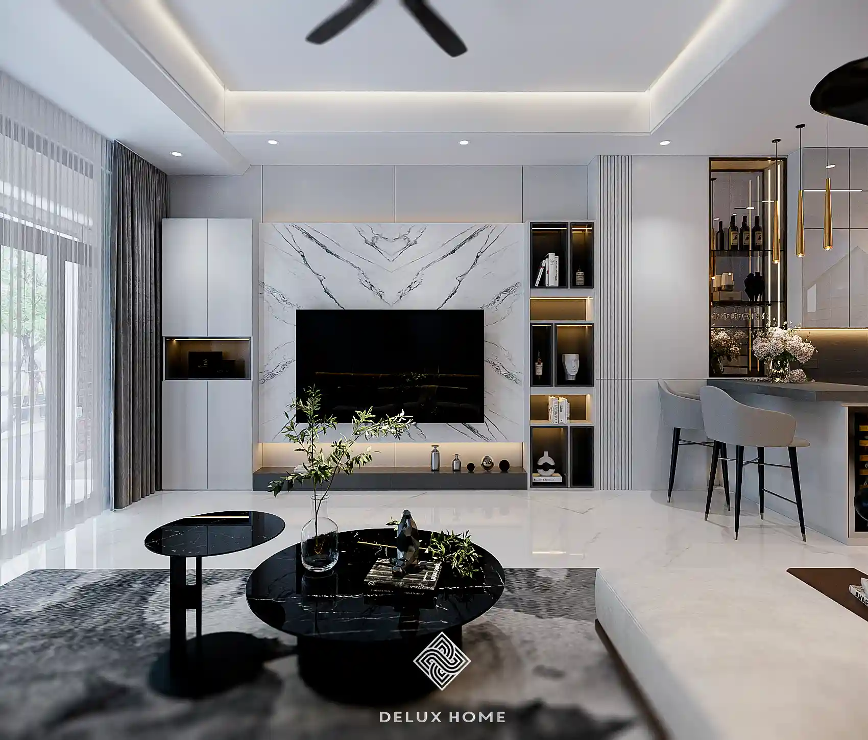 Dự án nhà phố chị Diệp Đông Anh - phòng khách