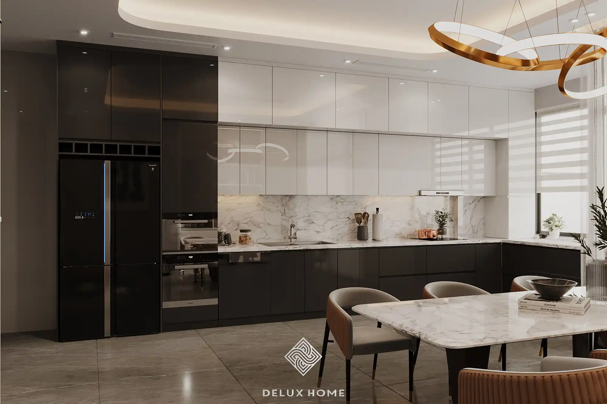 Dự án nhà phố chị Trang Cự Lộc - phòng bếp