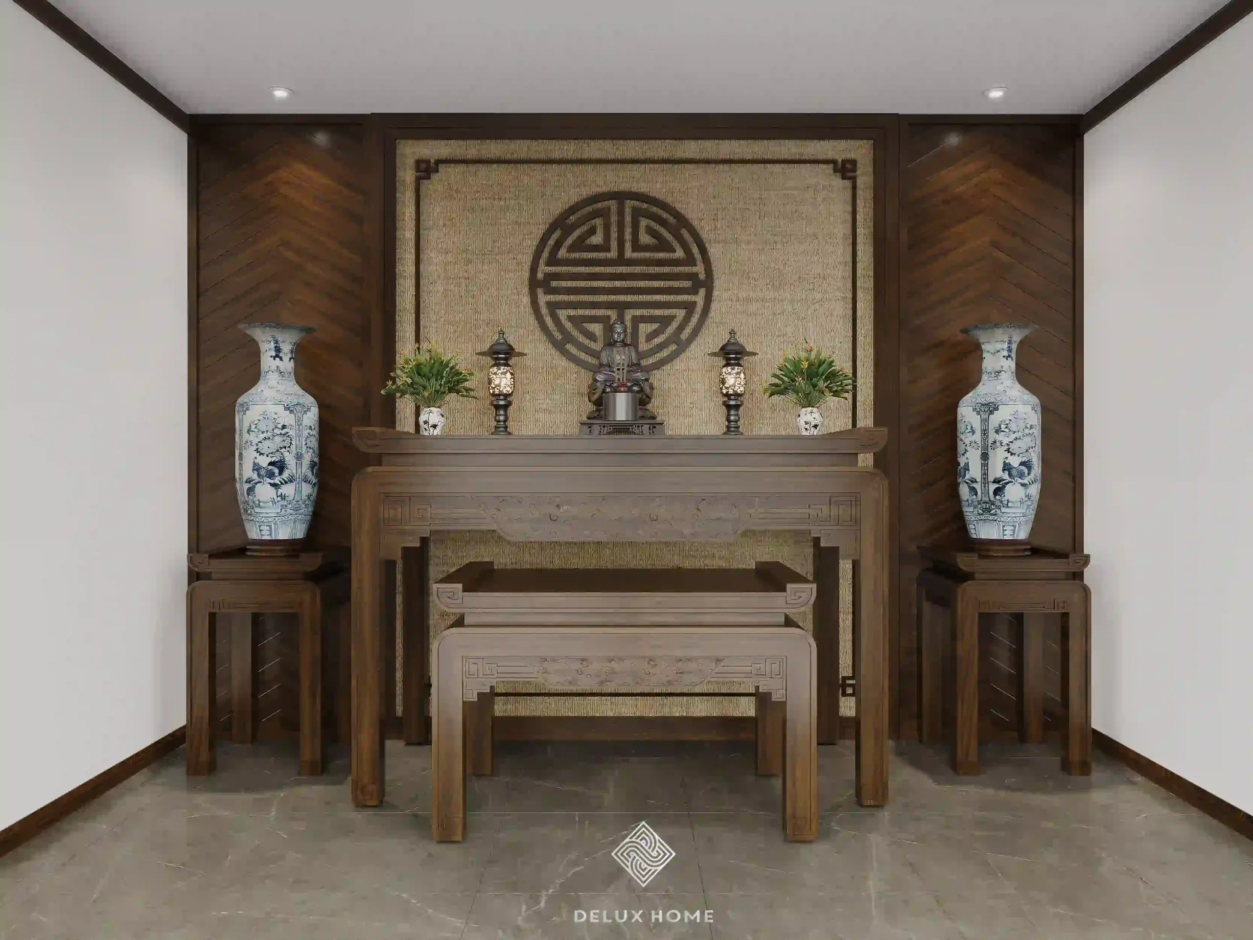 Dự án nhà phố chị Trang Cự Lộc - phòng thờ
