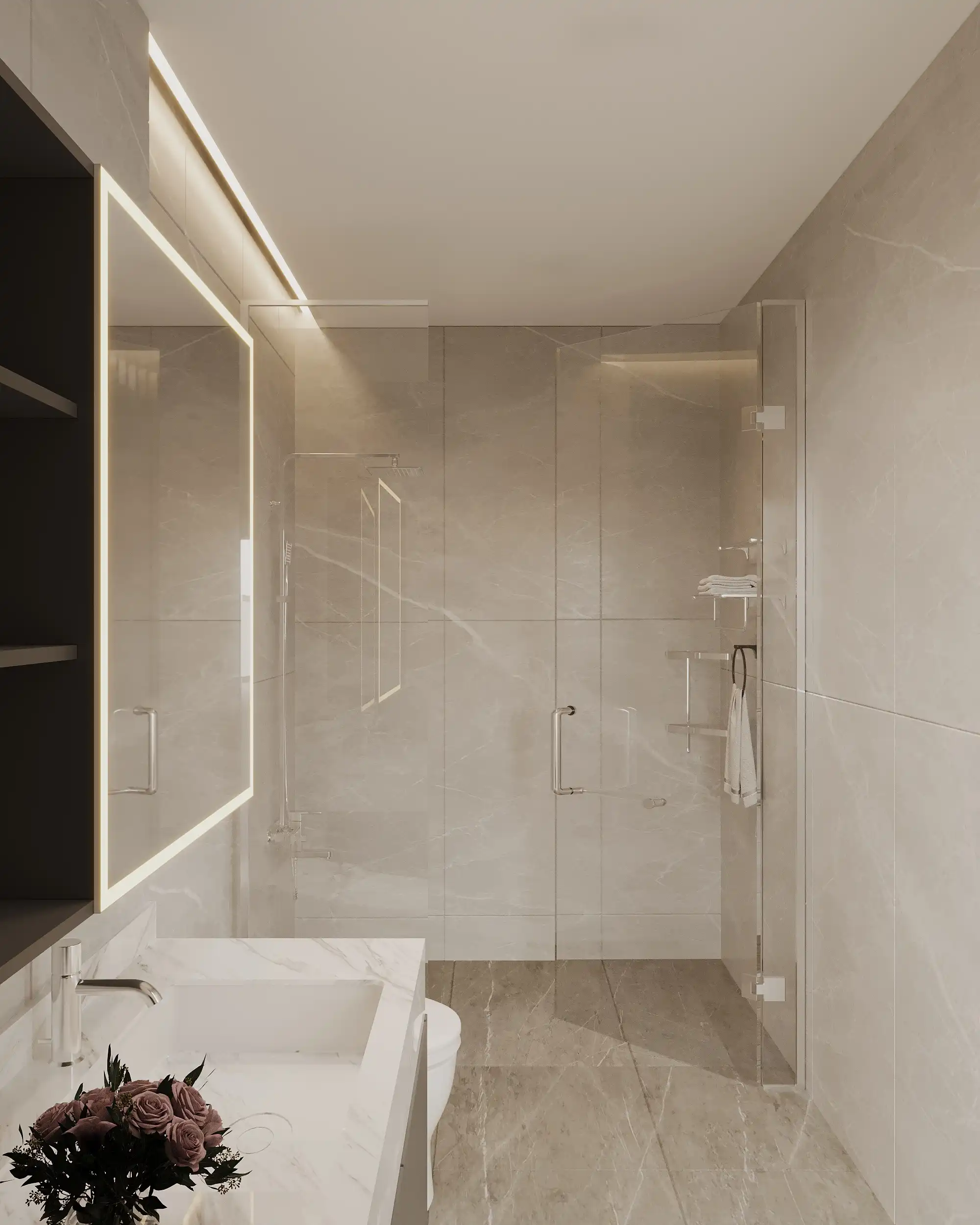 Dự án nhà phố chị Trang Cự Lộc - phòng tắm