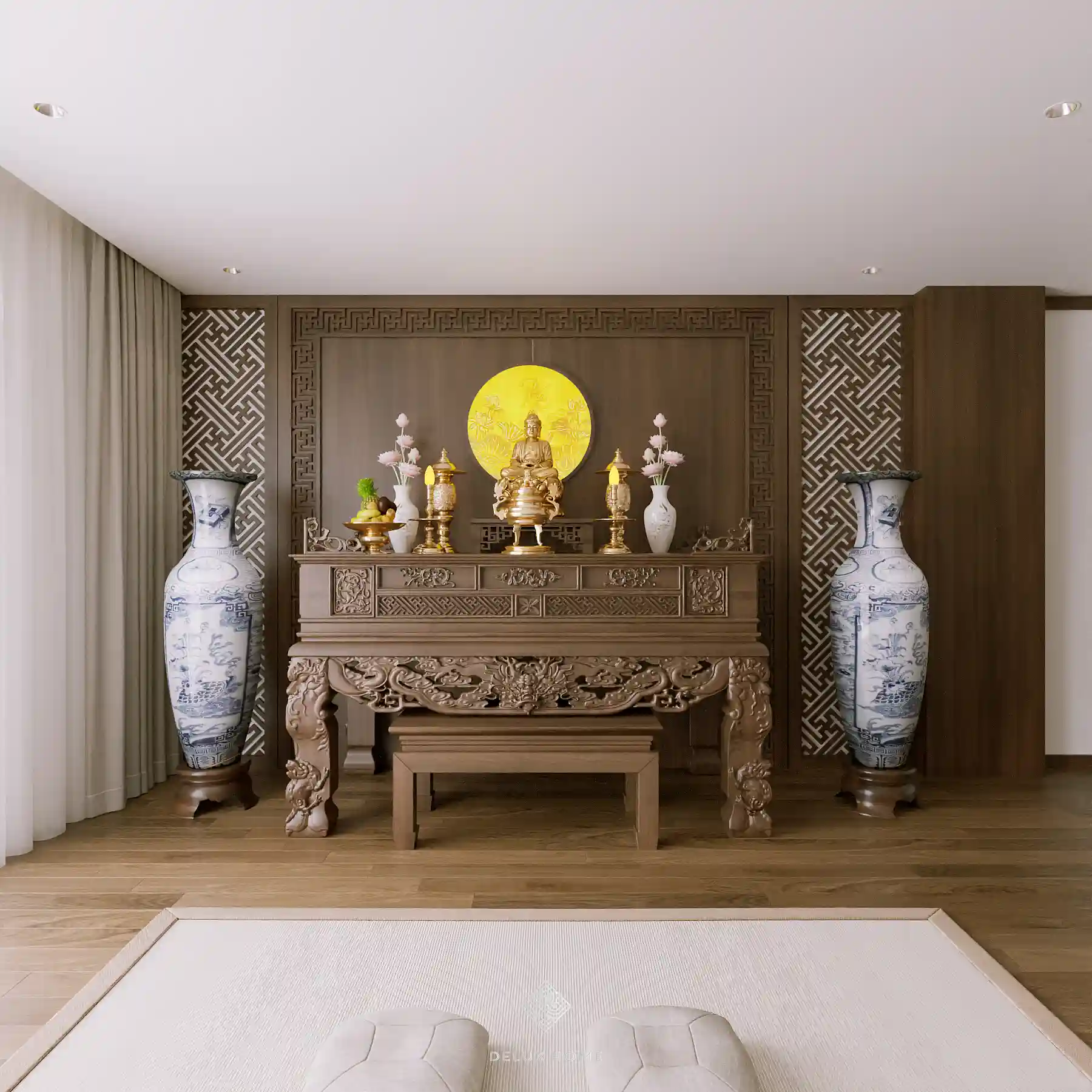 Dự án nhà phố Hoàng Mai - anh Quang - phòng thờ