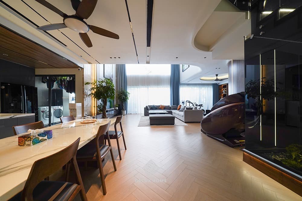 Dự án thi công biệt thự duplex the pride - anh dũng - phòng khách