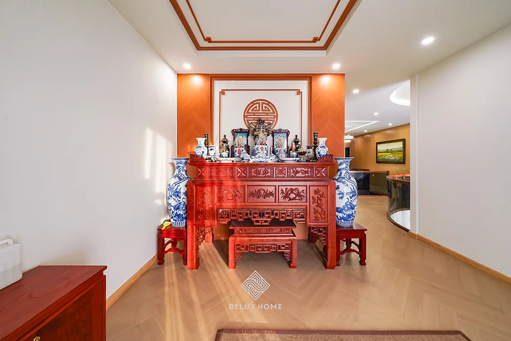 Dự án thi công biệt thự duplex the pride - anh dũng - phòng thờ