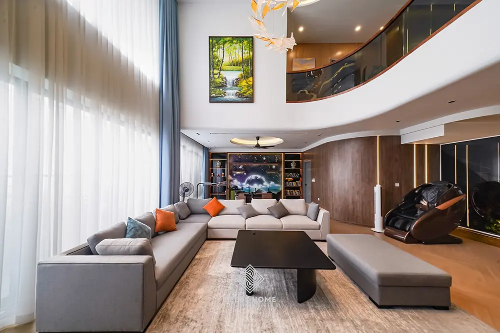 Dự án thi công biệt thự duplex the pride - anh dũng - phòng khách