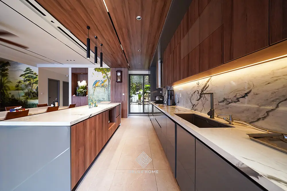 Dự án thi công biệt thự duplex the pride - anh dũng - phòng bếp