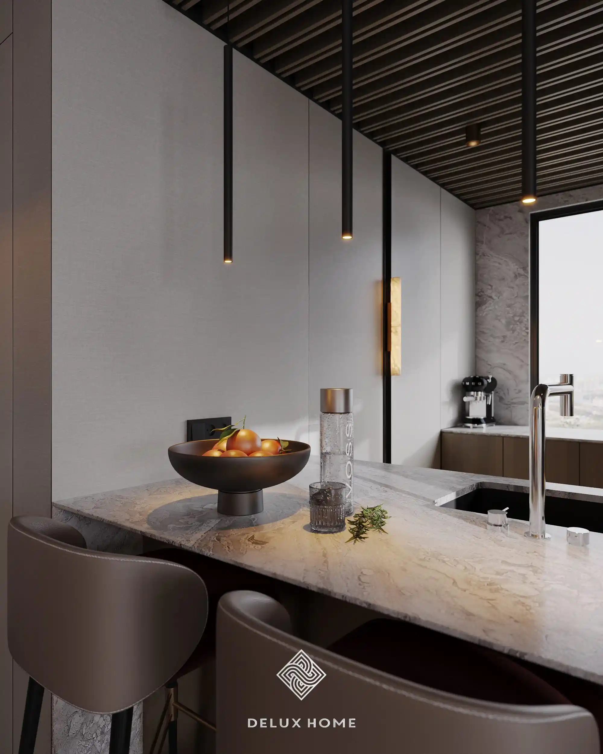 Dự án thi công biệt thự Penthouse - anh Việt - phòng ăn