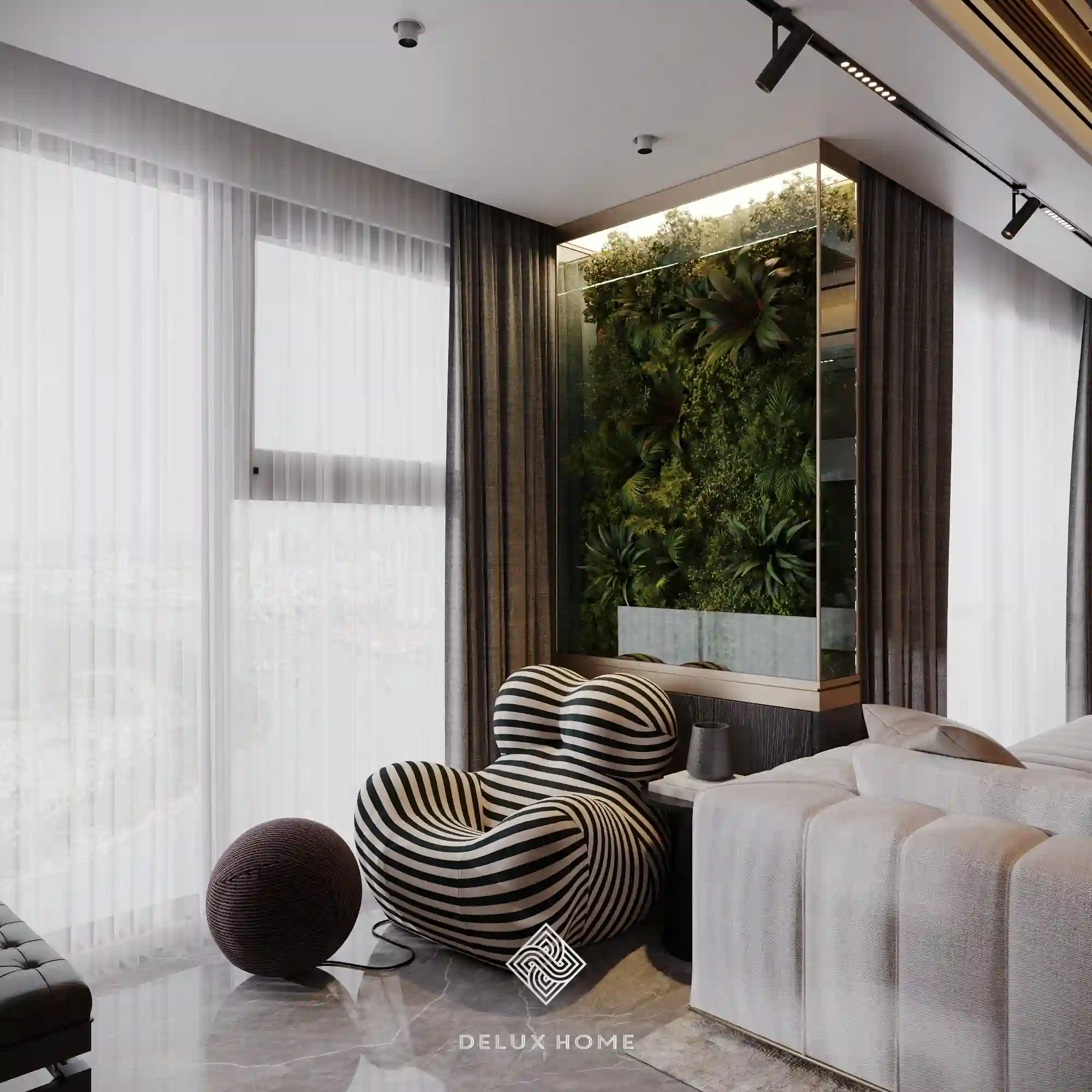 Dự án thi công biệt thự Penthouse - anh Việt - phòng khách
