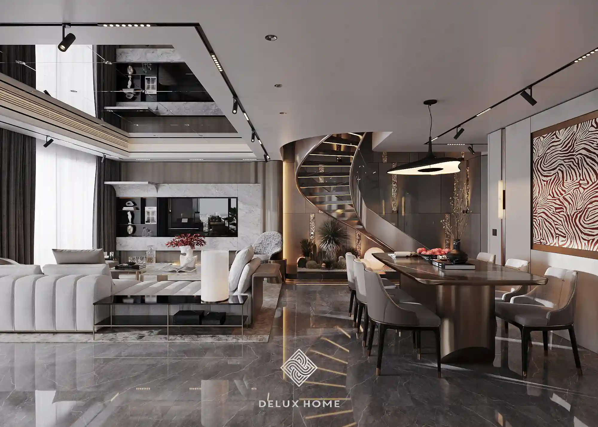 Dự án thi công biệt thự Penthouse - anh Việt - phòng ăn