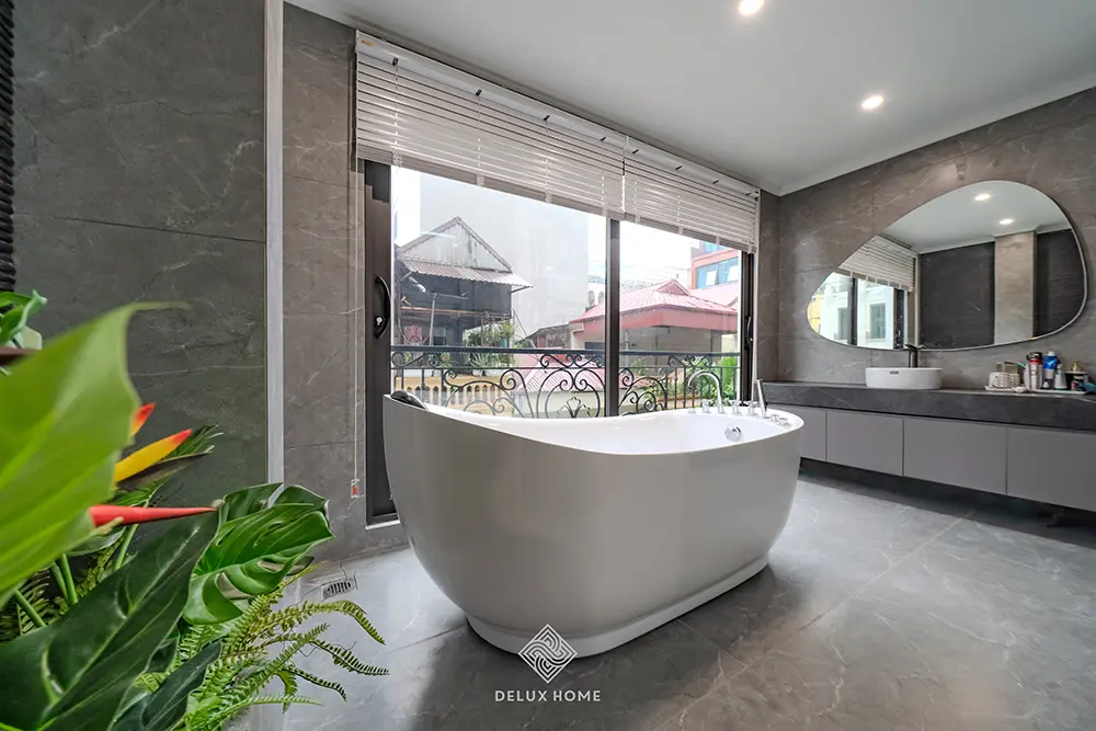 Dự án thi công biệt thự hoàng cầu - anh Hưng - phòng tắm