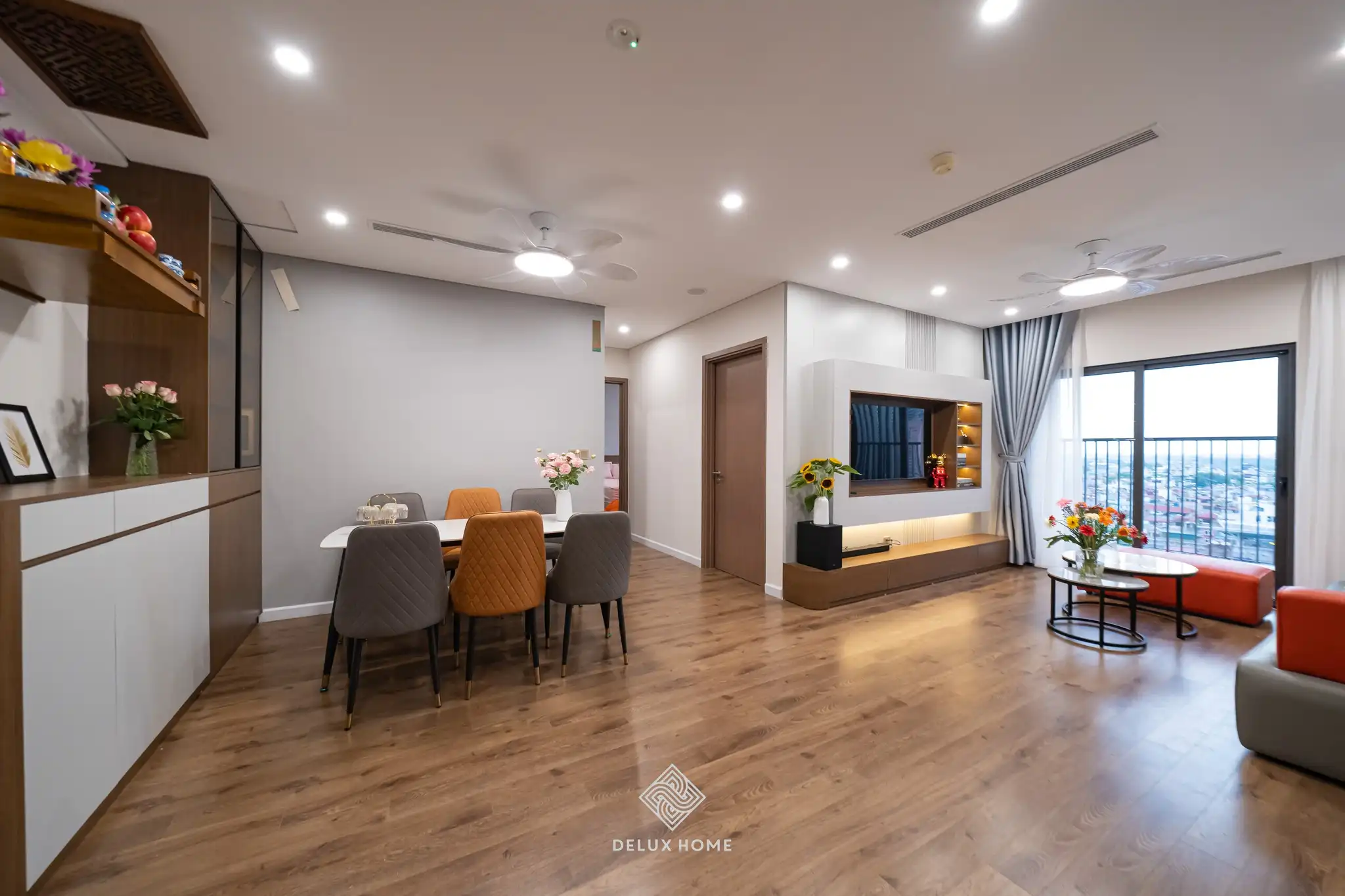 Dự án thi công chung cư Hoàng Thành Pearl - phòng khách