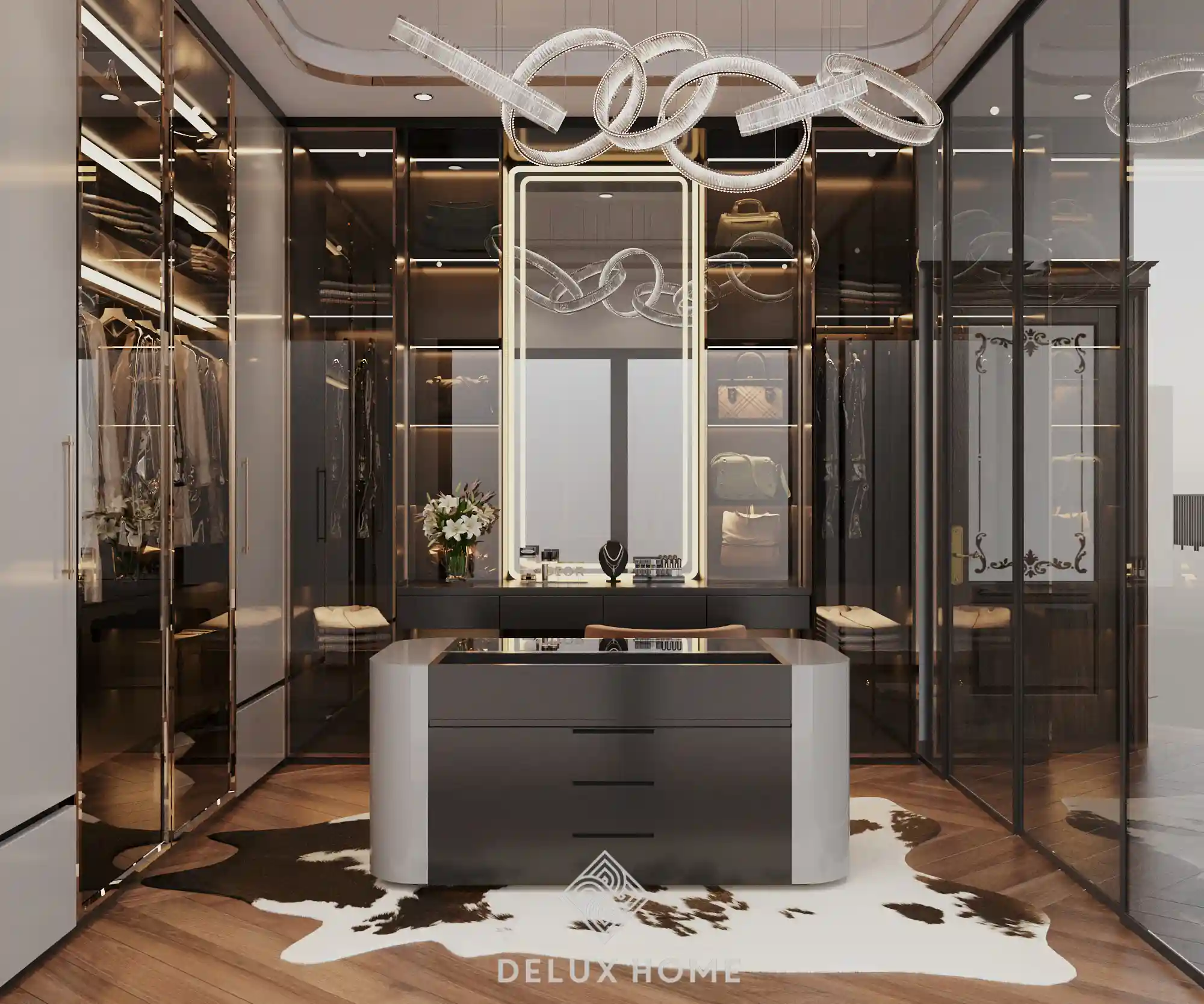 Dự án thi công nhà phố Mê Linh - Chị Hạnh - Phòng thay đồ