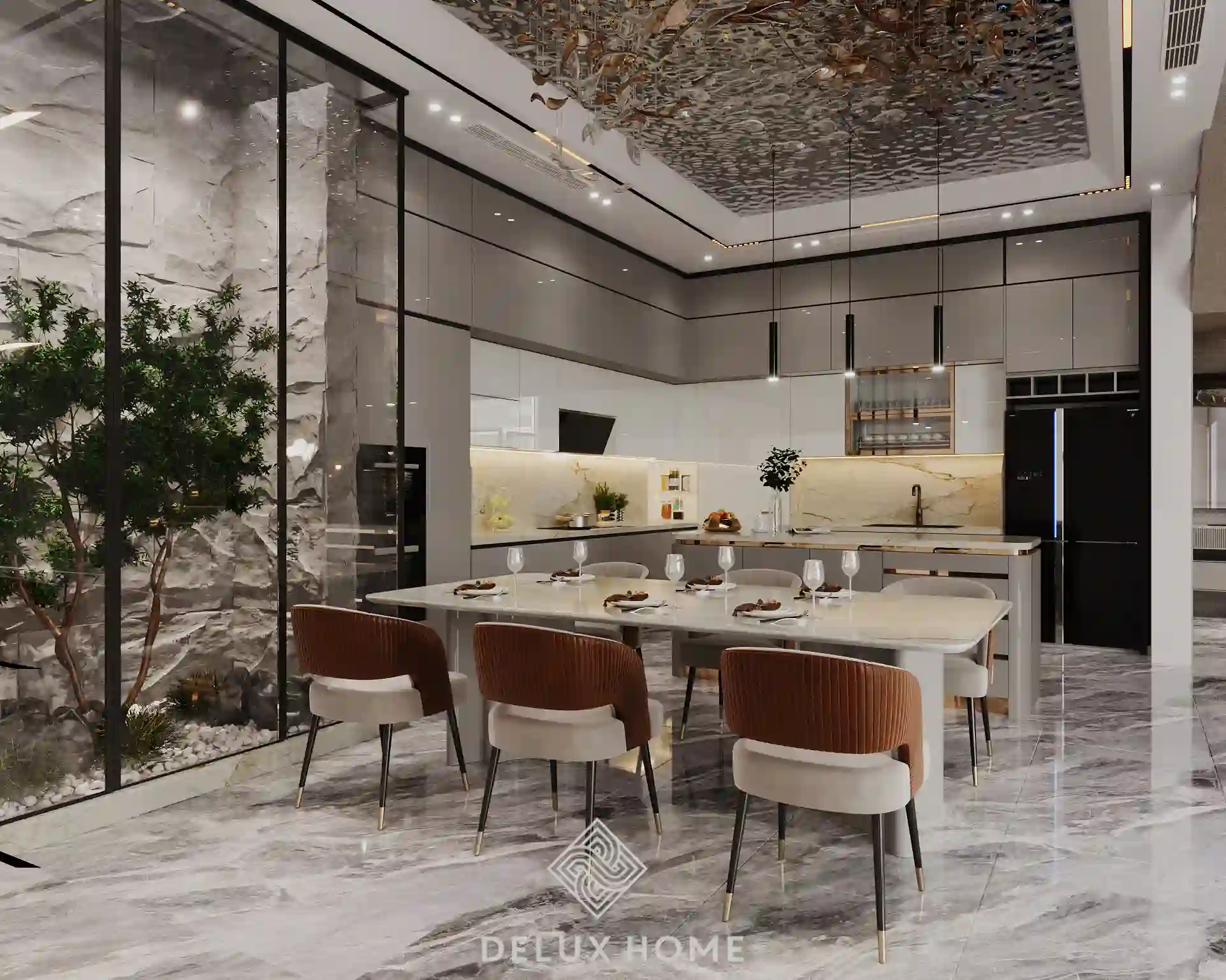 Dự án thi công nhà phố Mê Linh - Chị Hạnh - Phòng bếp