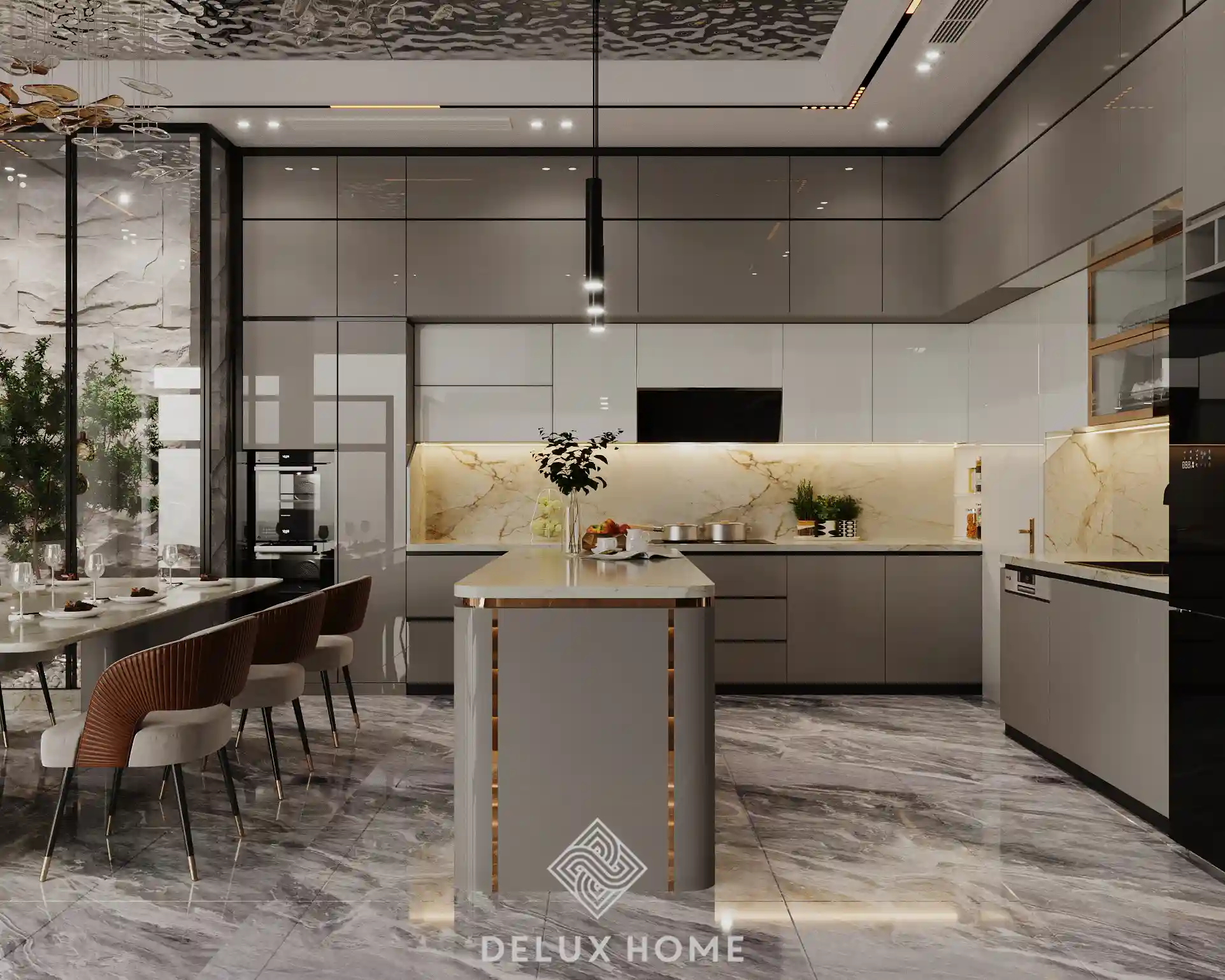 Dự án thi công nhà phố Mê Linh - Chị Hạnh - Phòng bếp