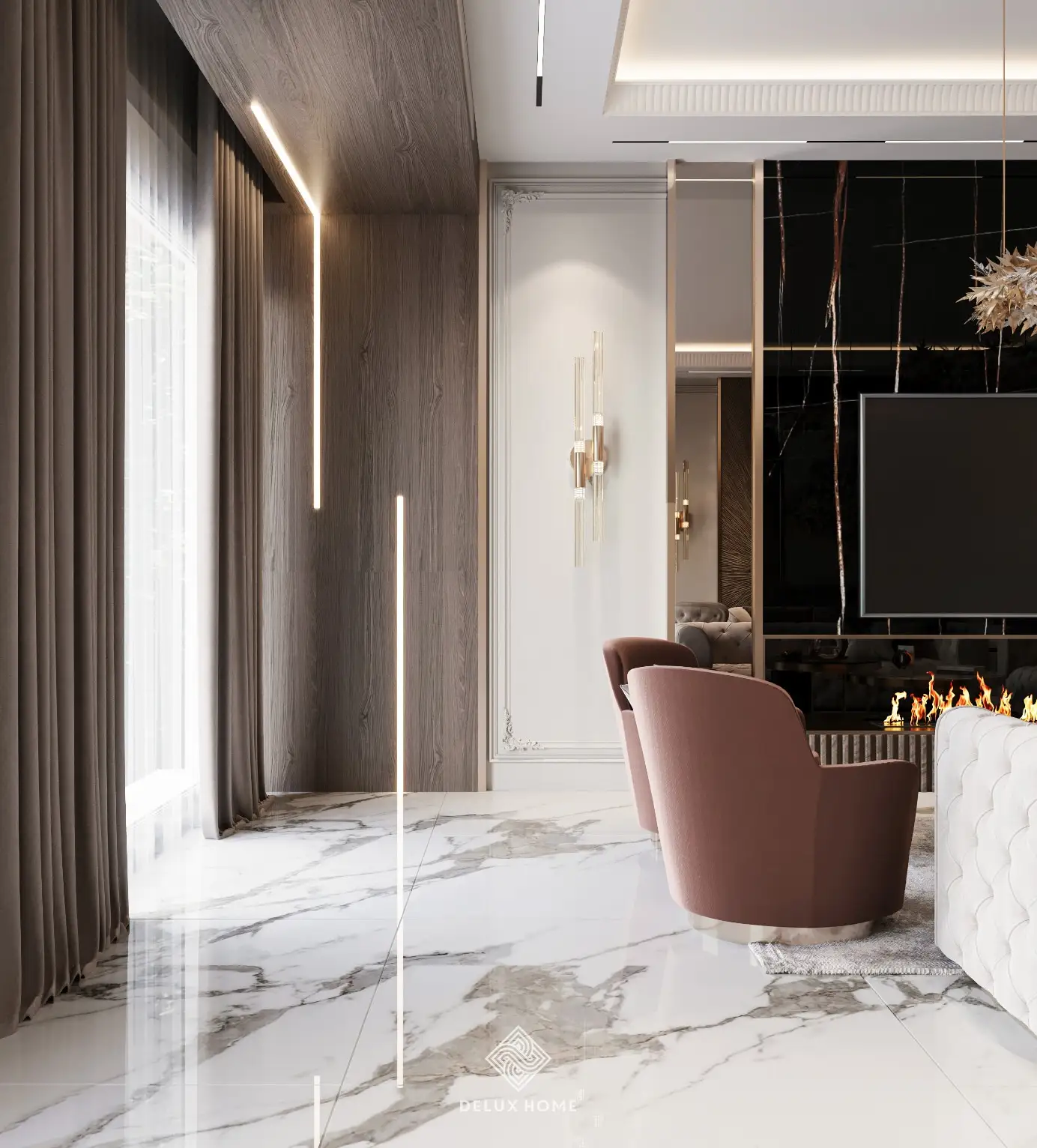 Dự án thi công nhà phố Sơn Tây - anh Tùng - phòng khách