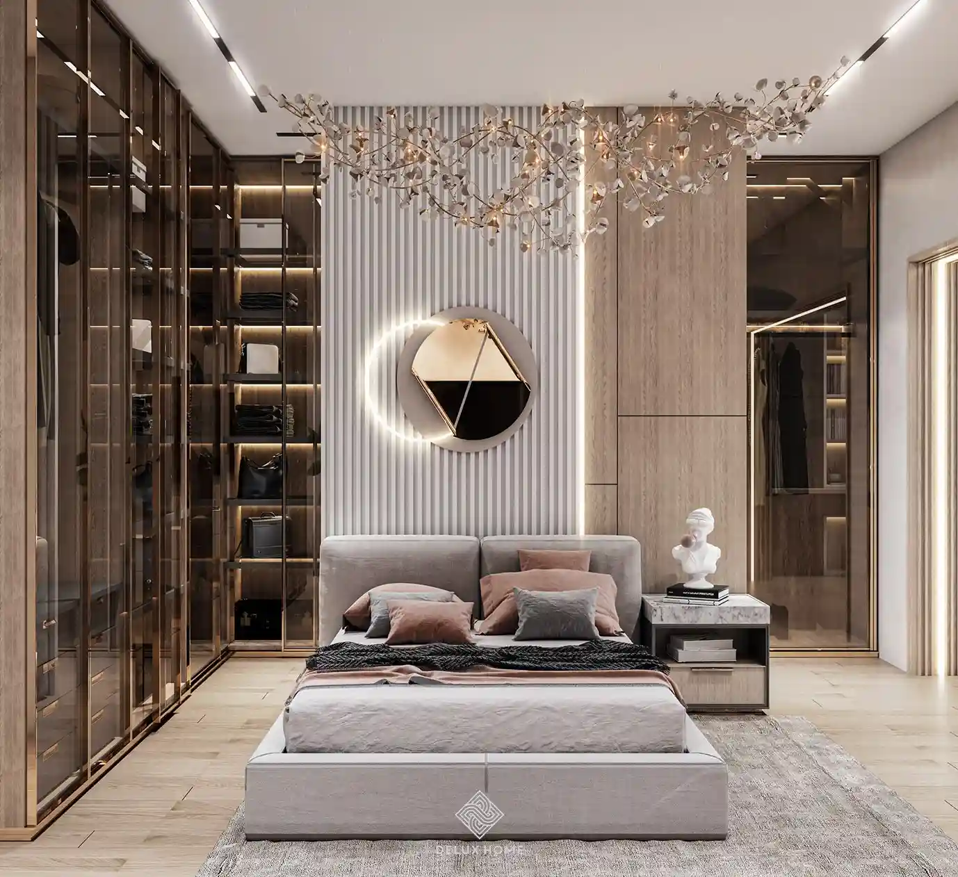 Thiết kế nội thất phòng ngủ biệt thự
