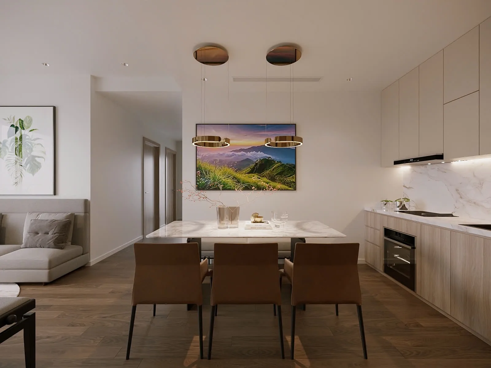 dự án chung cư Masteri West Heights - anh Đạt - phòng khách liền bếp
