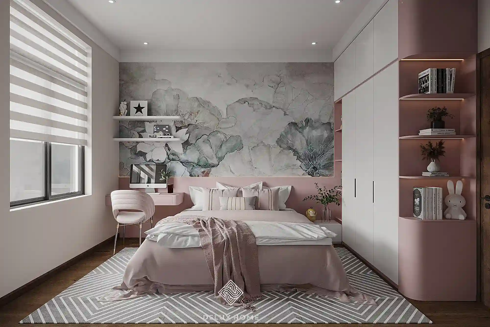 Dự án nhà phố Hoàng Mai - anh Tuấn - phòng ngủ con gái