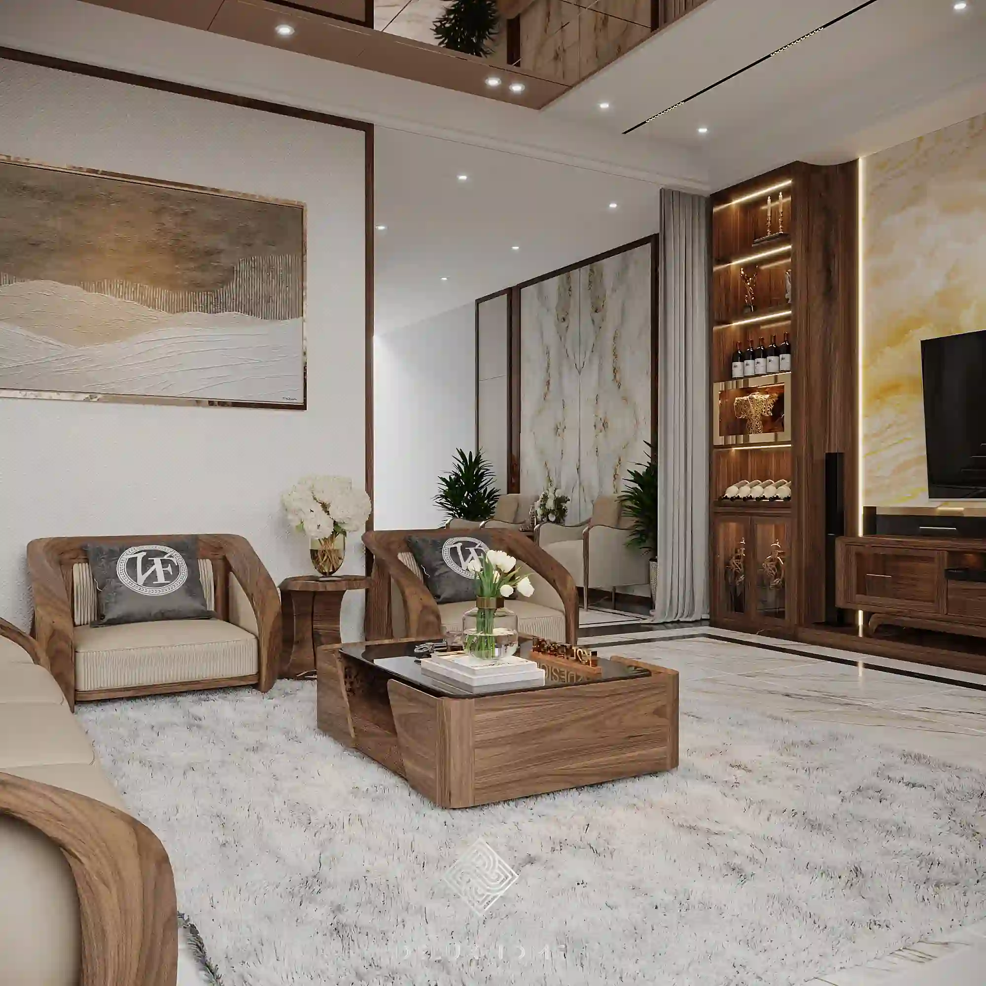 Dự án nhà phố Hoàng Mai - anh Tuấn - phòng khách