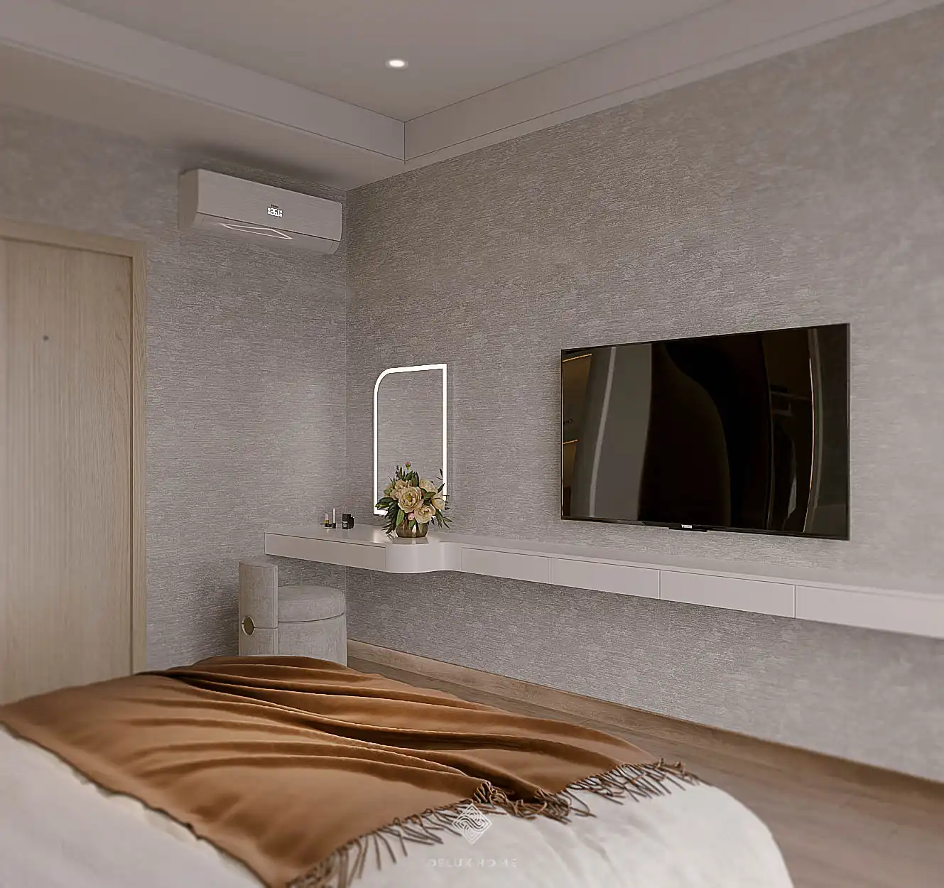 Dự án thiết kế nhà phố Quảng Ninh - Chị Thư phòng ngủ
