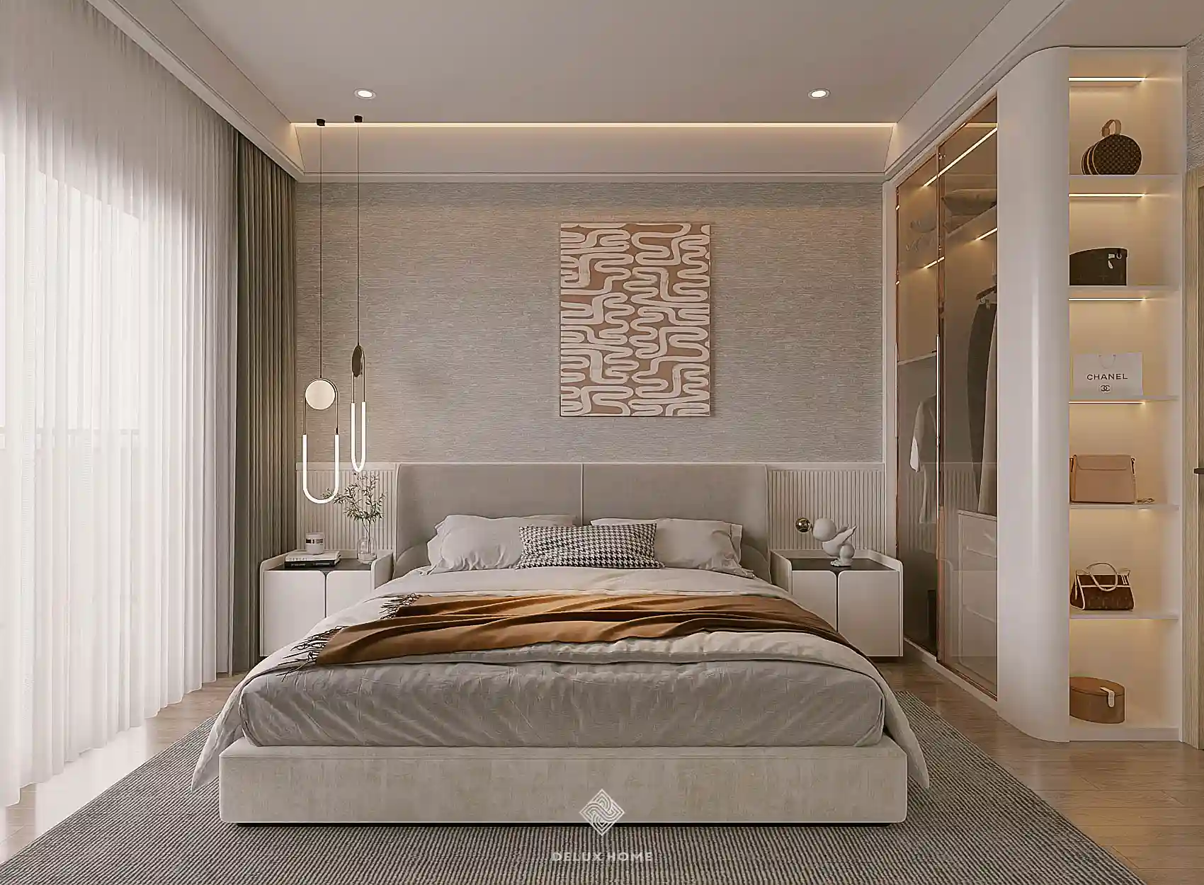 Dự án thiết kế nhà phố Quảng Ninh - Chị Thư phòng ngủ