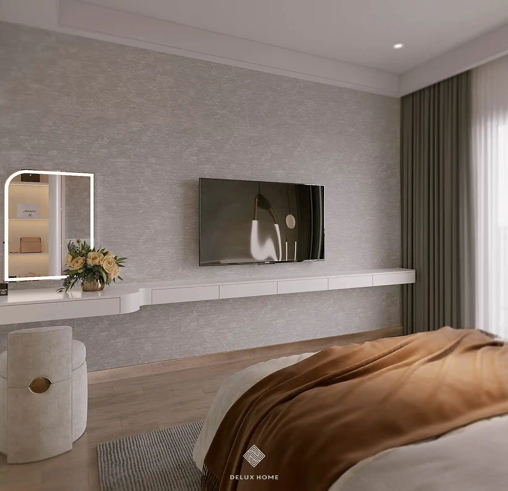 Dự án thiết kế nhà phố Quảng Ninh - Chị Thư phòng ngủ