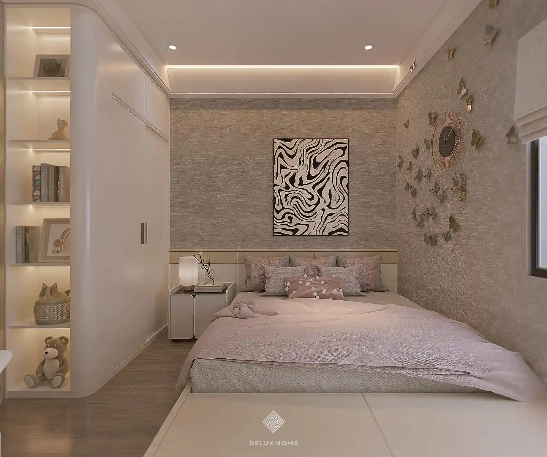 Dự án thiết kế nhà phố Quảng Ninh - Chị Thư phòng ngủ