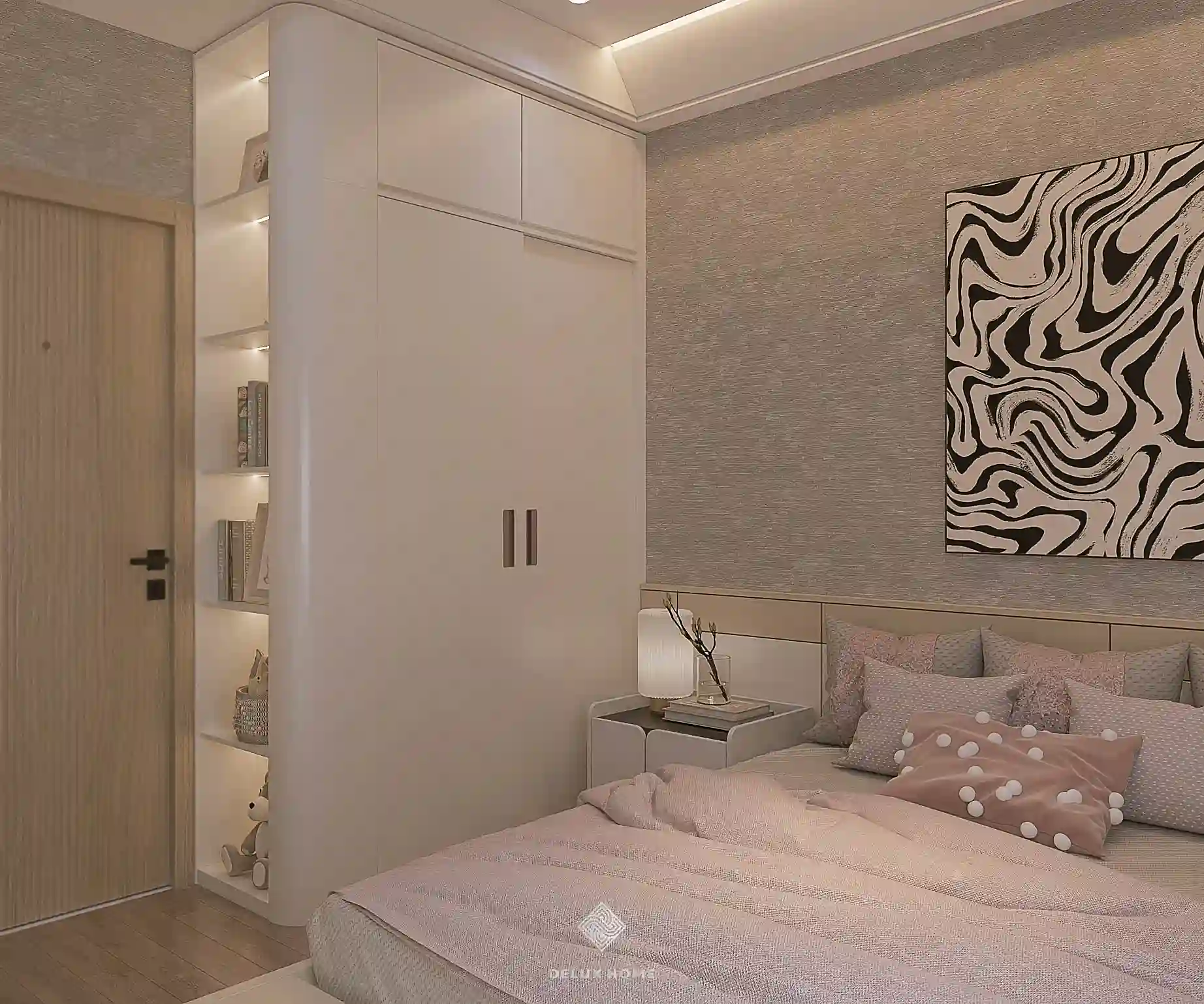 Dự án thiết kế nhà phố Quảng Ninh - Chị Thư phòng ngủ