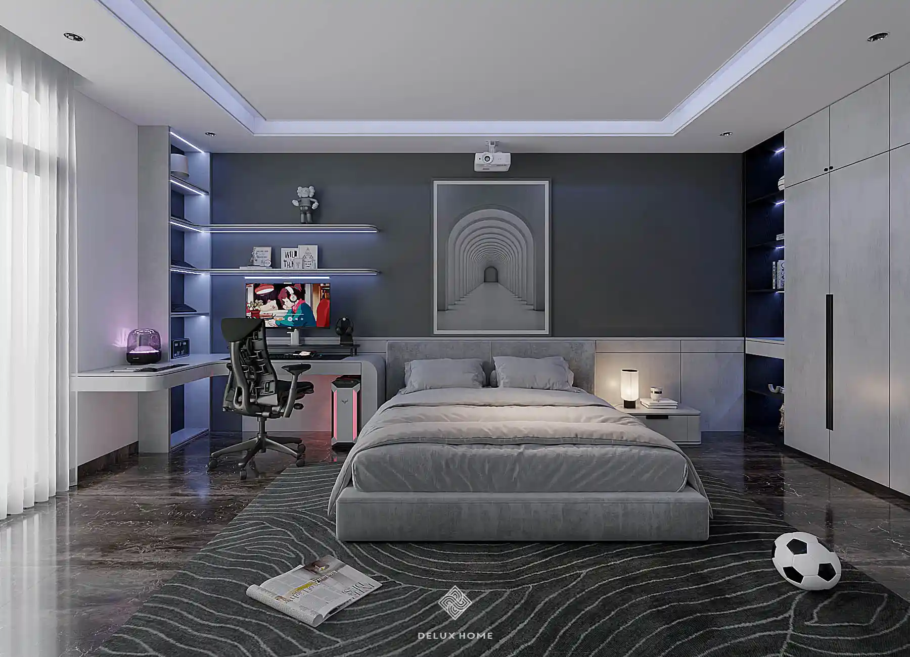 Dự án thiết kế nhà phố Quảng Ninh - chị Thuỷ phòng ngủ