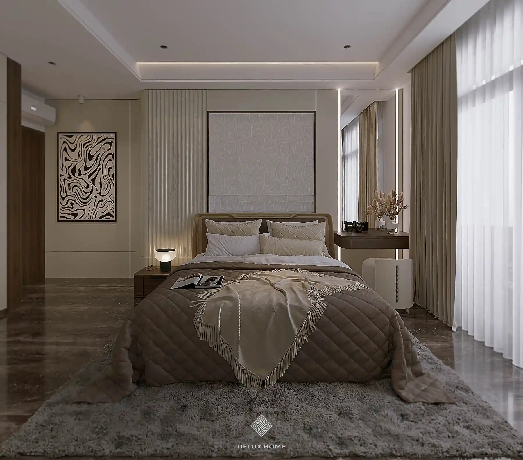 Dự án thiết kế nhà phố Quảng Ninh - chị Thuỷ phòng ngủ