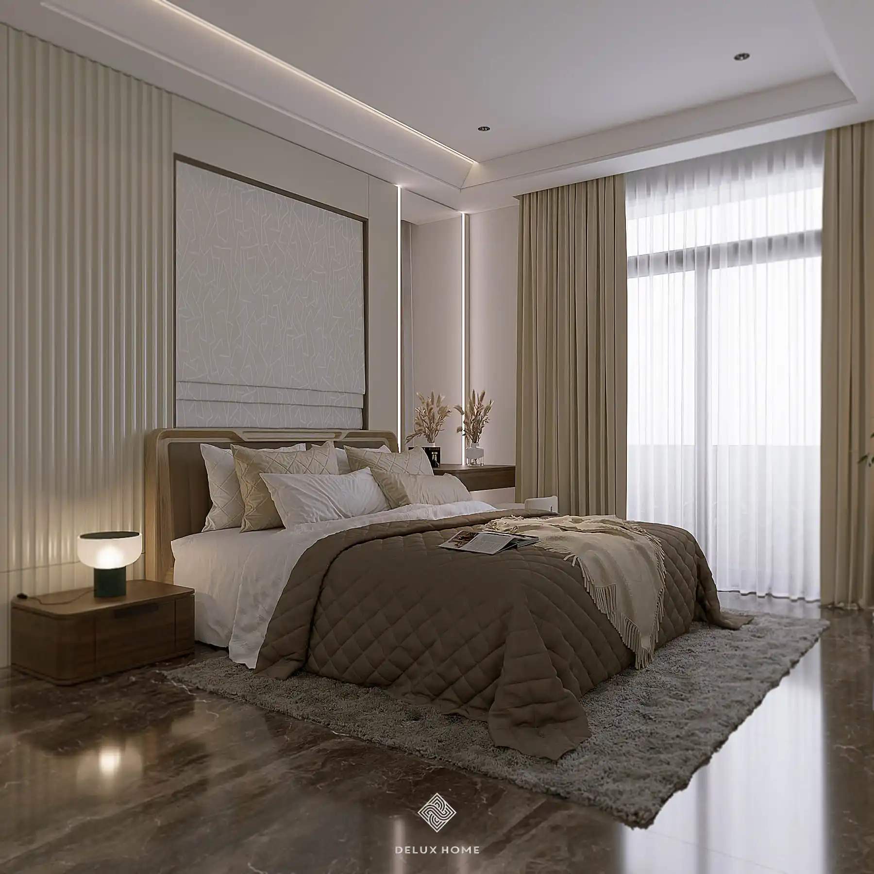 Dự án thiết kế nhà phố Quảng Ninh - chị Thuỷ phòng ngủ