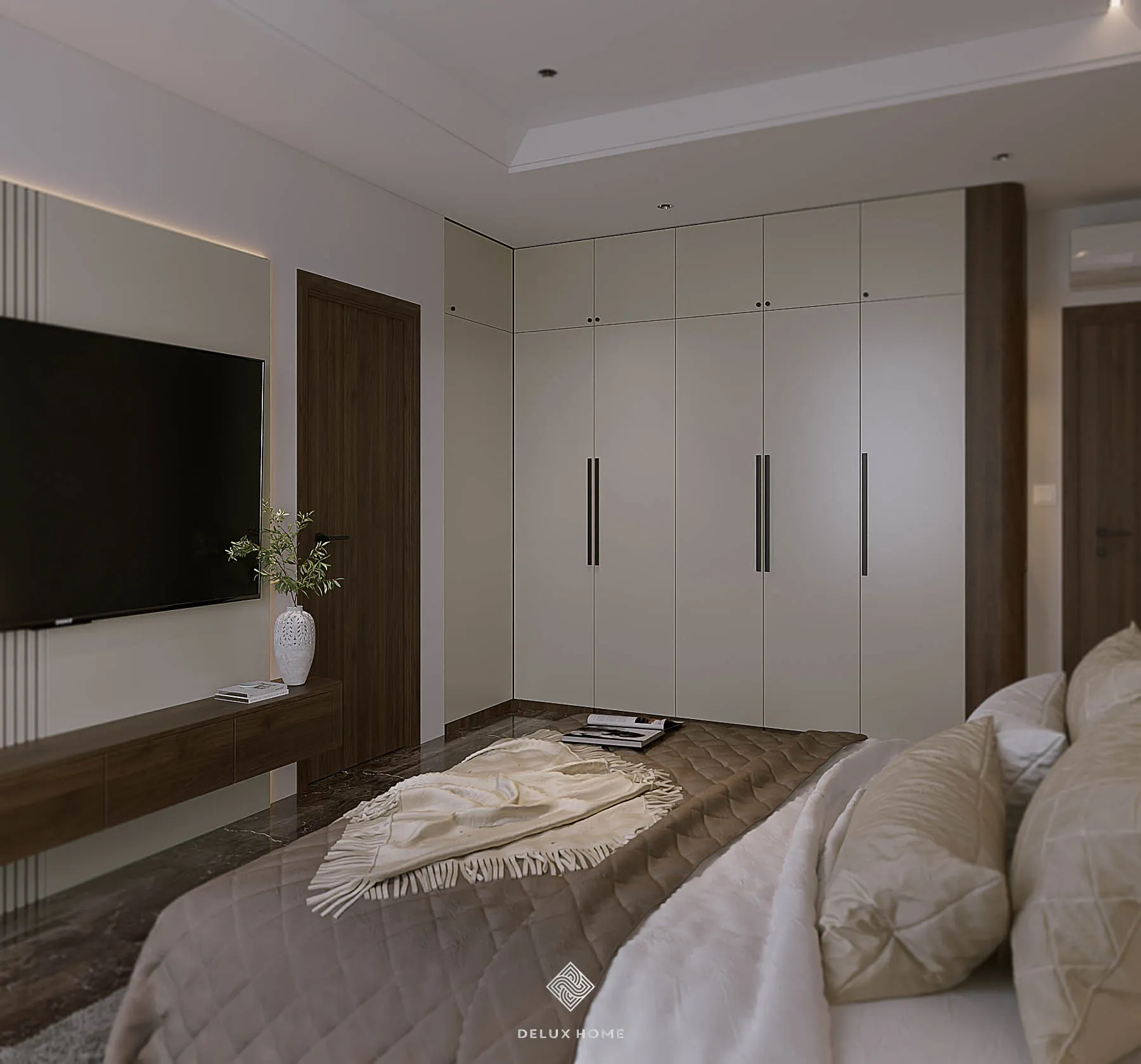 Dự án thiết kế nhà phố Quảng Ninh - chị Thuỷ phòng ngủ