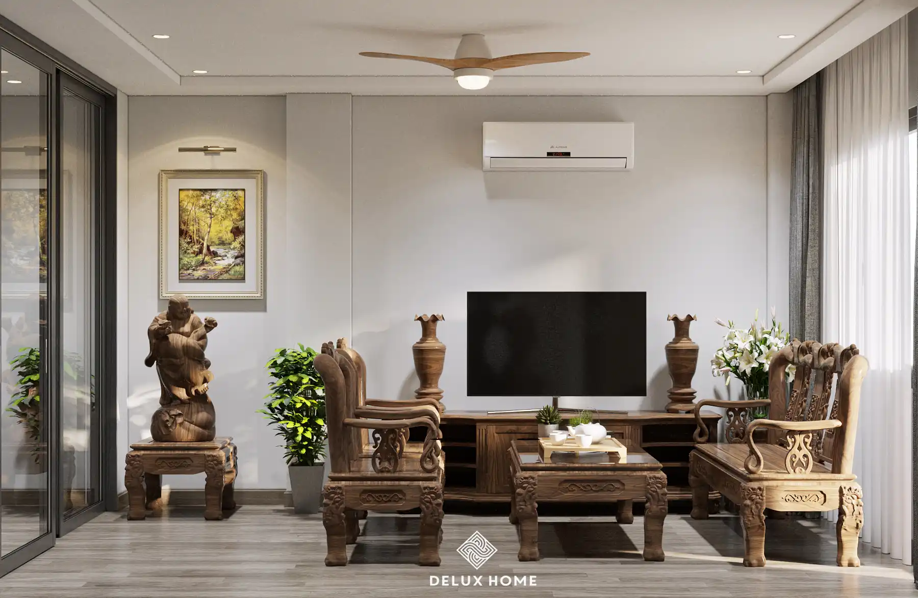 Dự án thiết kế nội thất nhà phố Trần Phú - chị Dung phòng thờ