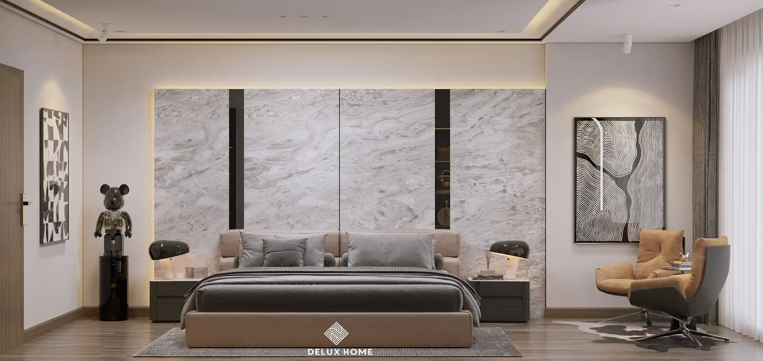 Dự án thiết kế nội thất nhà phố Trần Phú - chị Dung phòng ngủ