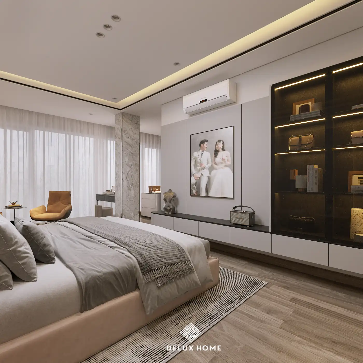 Dự án thiết kế nội thất nhà phố Trần Phú - chị Dung phòng ngủ