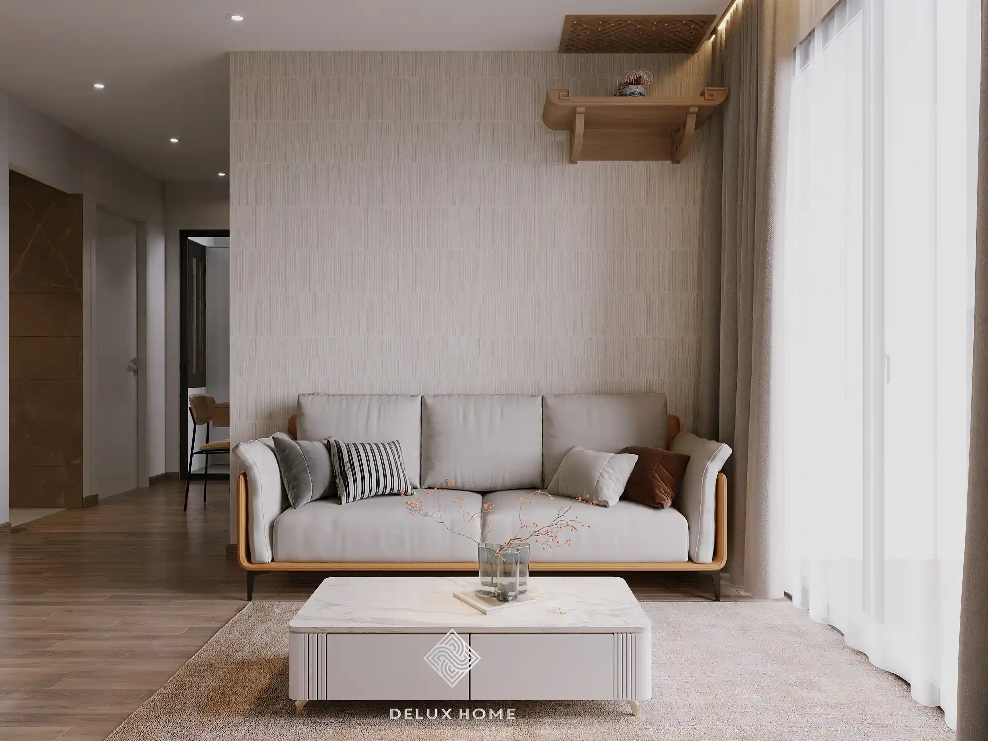 Dự án thiết kế chung cư Imperia - chị Thanh phòng khách - ăn liền kề