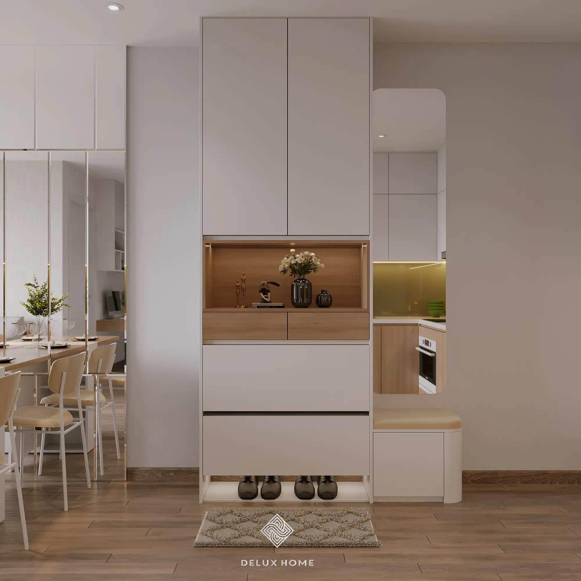 Dự án thiết kế chung cư Imperia - chị Thanh phòng khách - ăn liền kề