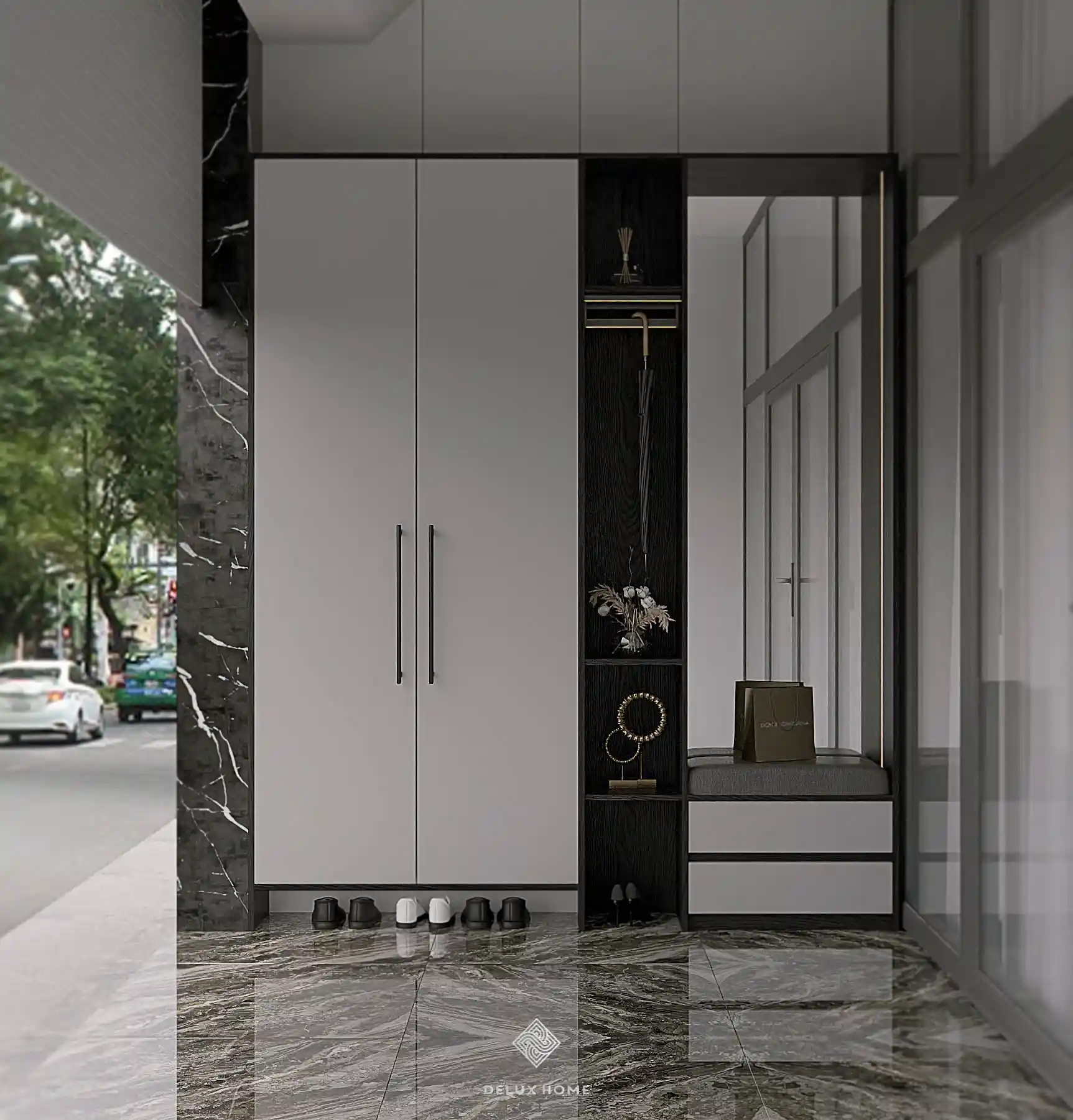 Dự án thiết kế nhà phố Hải Dương - anh Tiến phòng khách