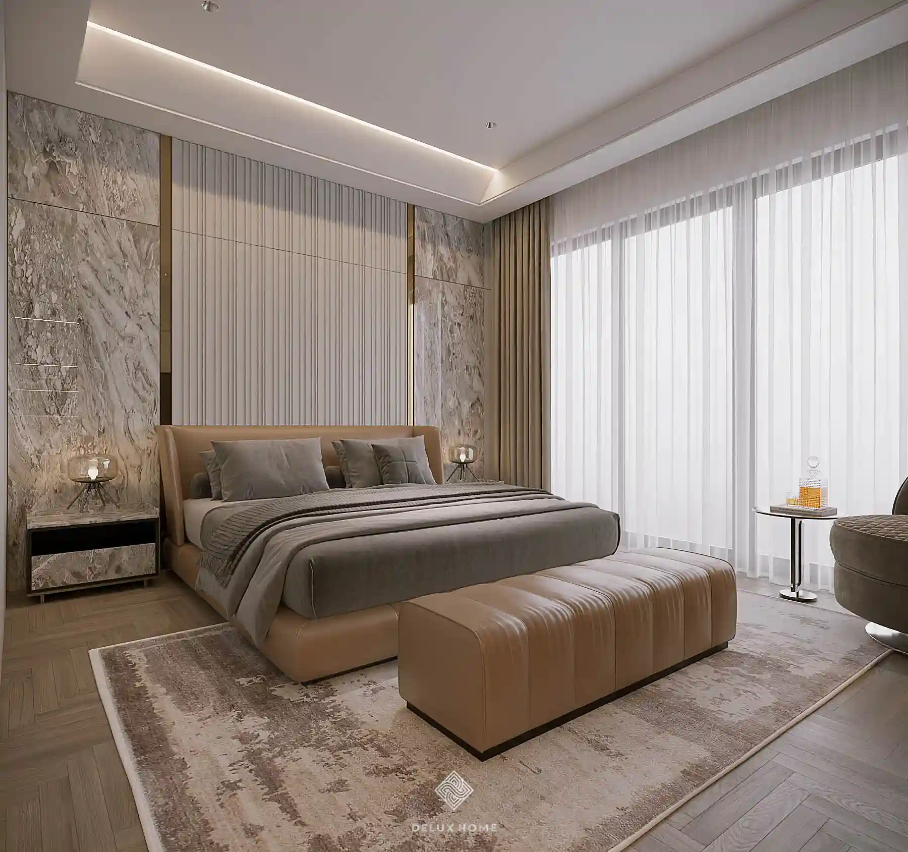 Dự án thiết kế nhà phố Hải Dương - anh Tiến phòng ngủ